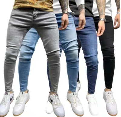 Jeans skinny décontractés Pantalons en denim Classica Jeans stretch délavés pour hommes