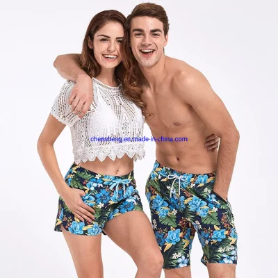 Lovers Beach Pantalon de bain Fleur Couple Shorts