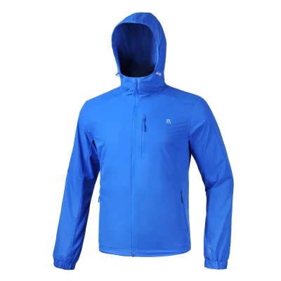 Hommes imperméable vêtements de sport coupe-vent Softshell à capuche coupe-vent léger Parka veste de pluie avec doublure en maille